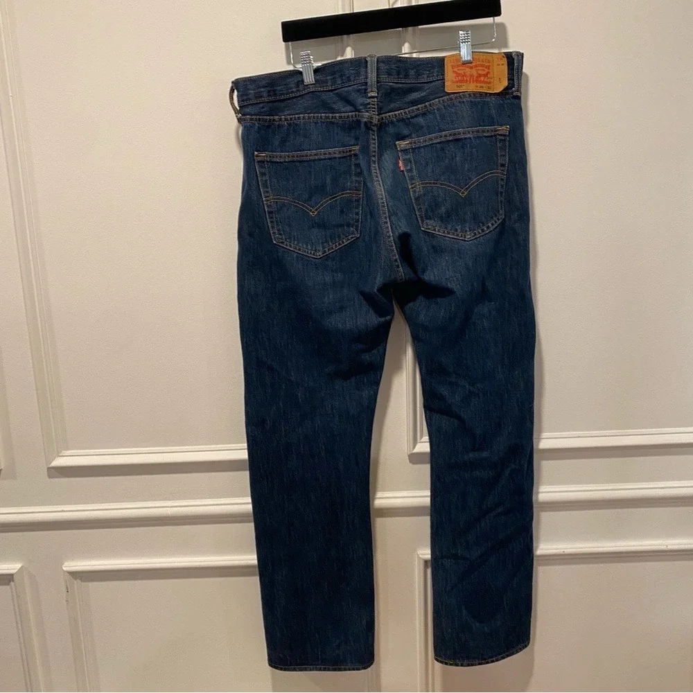 Levi's 501 Original Fit Men's Jeans Dark Blue Wash Size 36x32 Button Fly Classic